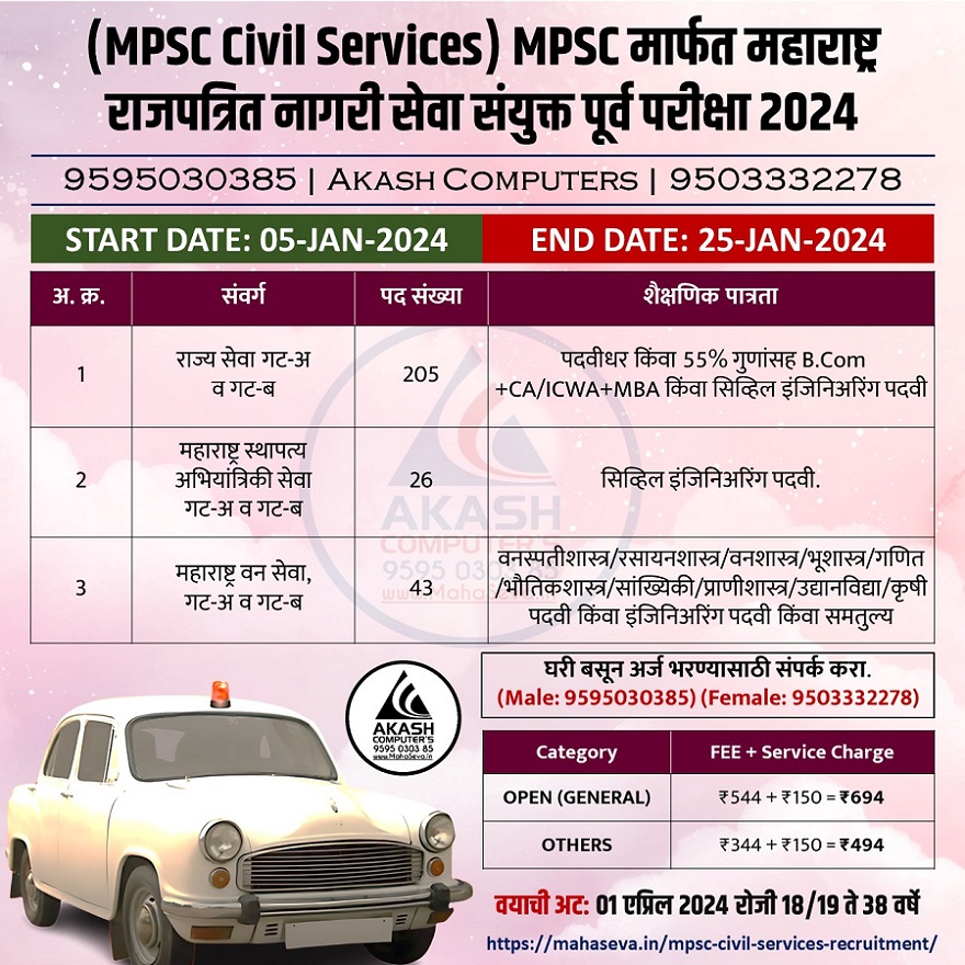 You are currently viewing MPSC Civil Services Recruitment 2024